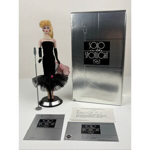 Vintage 1989 Solo In The Spotlight 1961 Porcelain Barbie Doll Mattel 7613 w/ COA